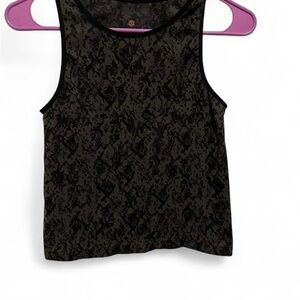 Tangerine Black Patterned Tank Top